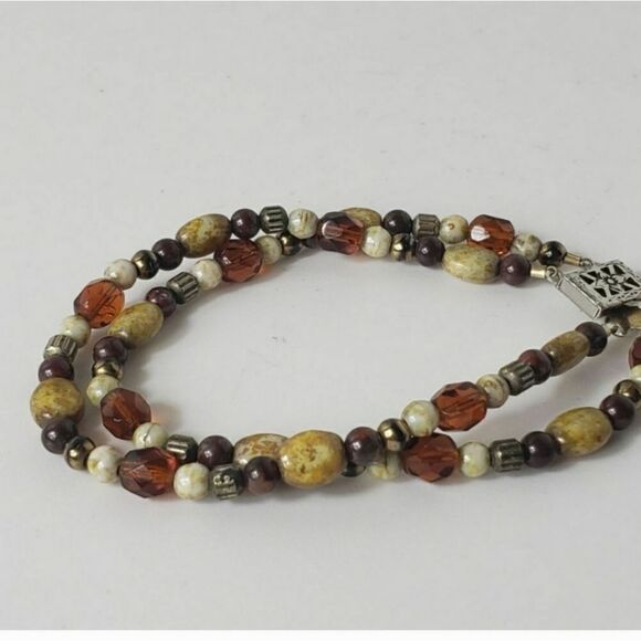 ARTISAN Double Strand Glass Bead Bracelet - Picture 3 of 5